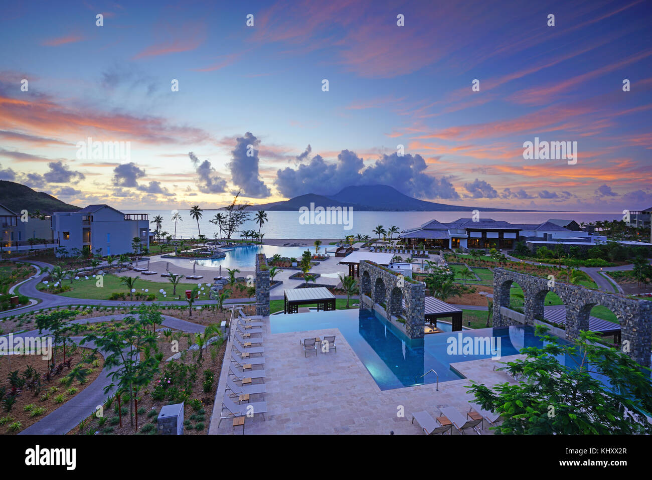 St Kitts, st Kitts e Nevis - Park Hyatt di st kitts, un lussuoso ed elegante hotel resort di christophe Harbour, Saint Kitts, inaugurato nel novembre 2017. Foto Stock