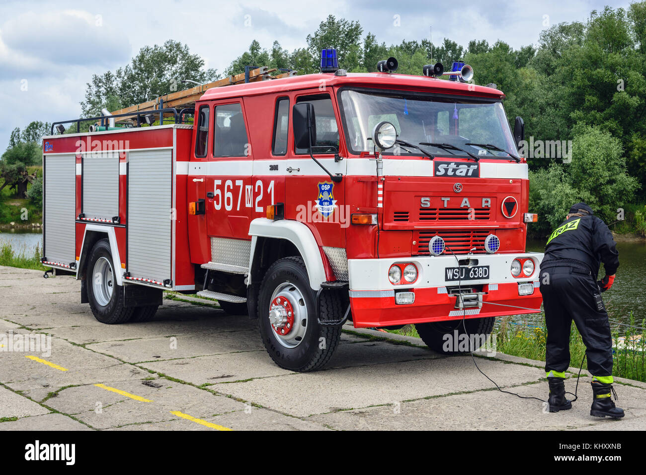 Veicolo antincendio in Polonia Foto Stock