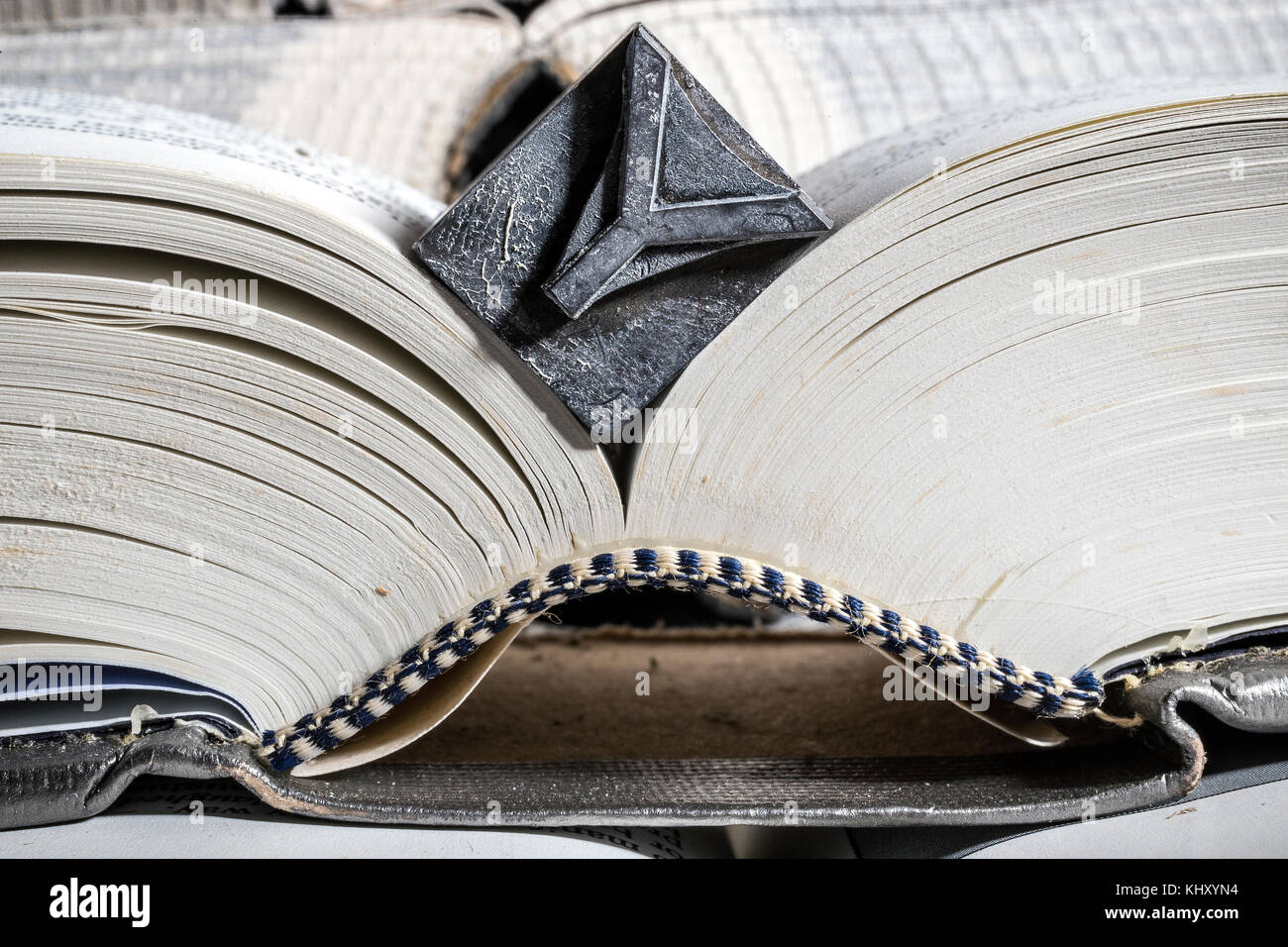 Carattere tipografico,Johannes Gensfleisch zur Laden zum Gutenberg,mobile tipo ,Rivoluzione Stampa , Stampa , tipo di lega metallica ,la comunicazione di massa, la colonna vertebrale, Foto Stock