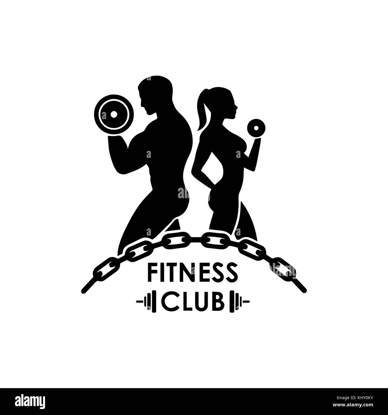 Fitness club logo Foto Stock