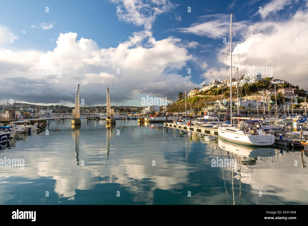 Torquay Harbour riflessioni Foto Stock