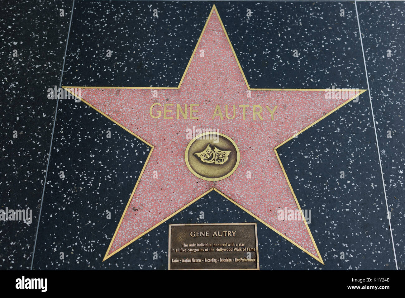 HOLLYWOOD, CA - DICEMBRE 06: La stella di gene Autry sulla Walk of Fame di Hollywood a Hollywood, California il 6 dicembre 2016. Foto Stock