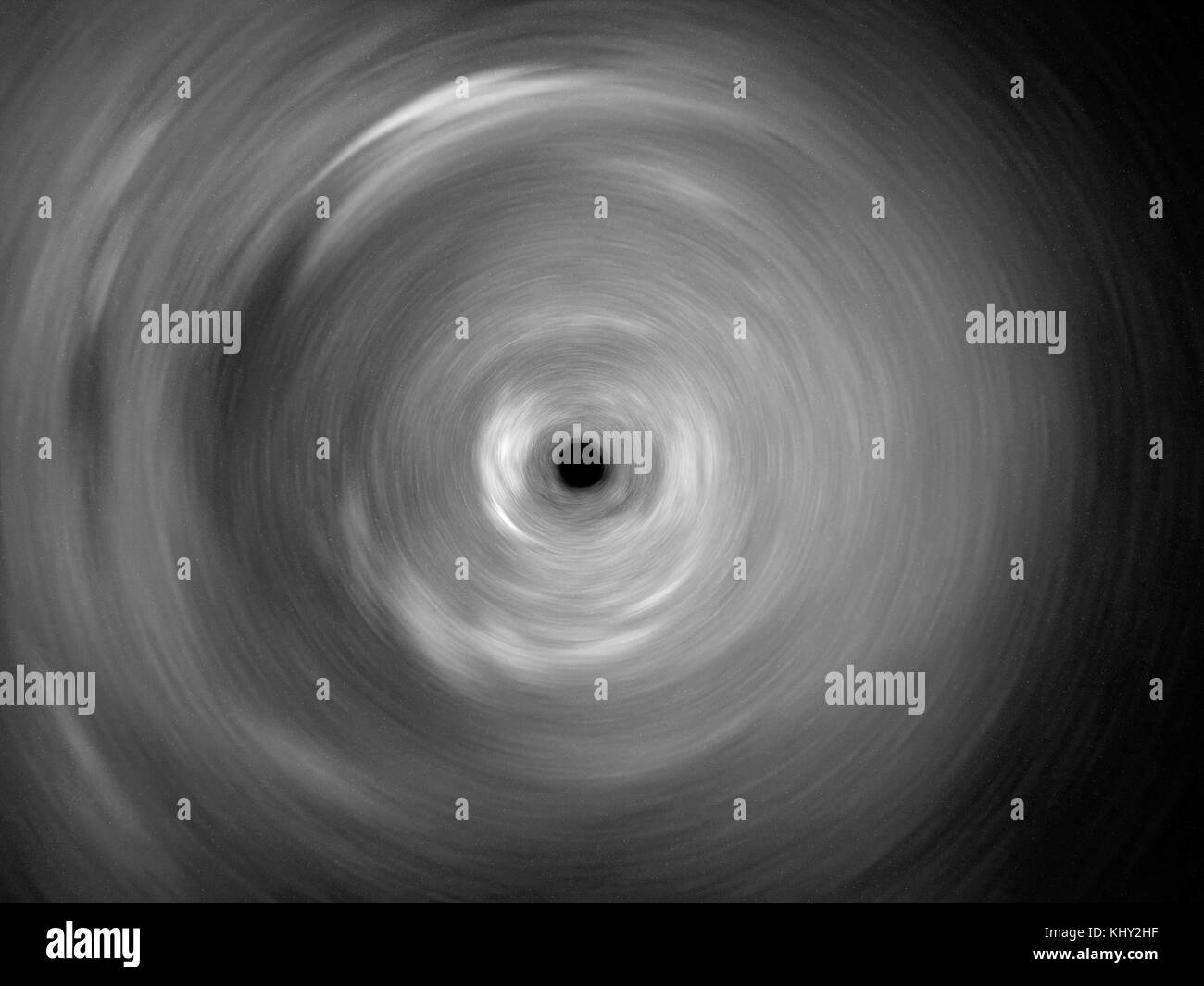 Un buco nero nello spazio bianco e nero texture, generato dal computer sfondo astratto, rendering 3D Foto Stock