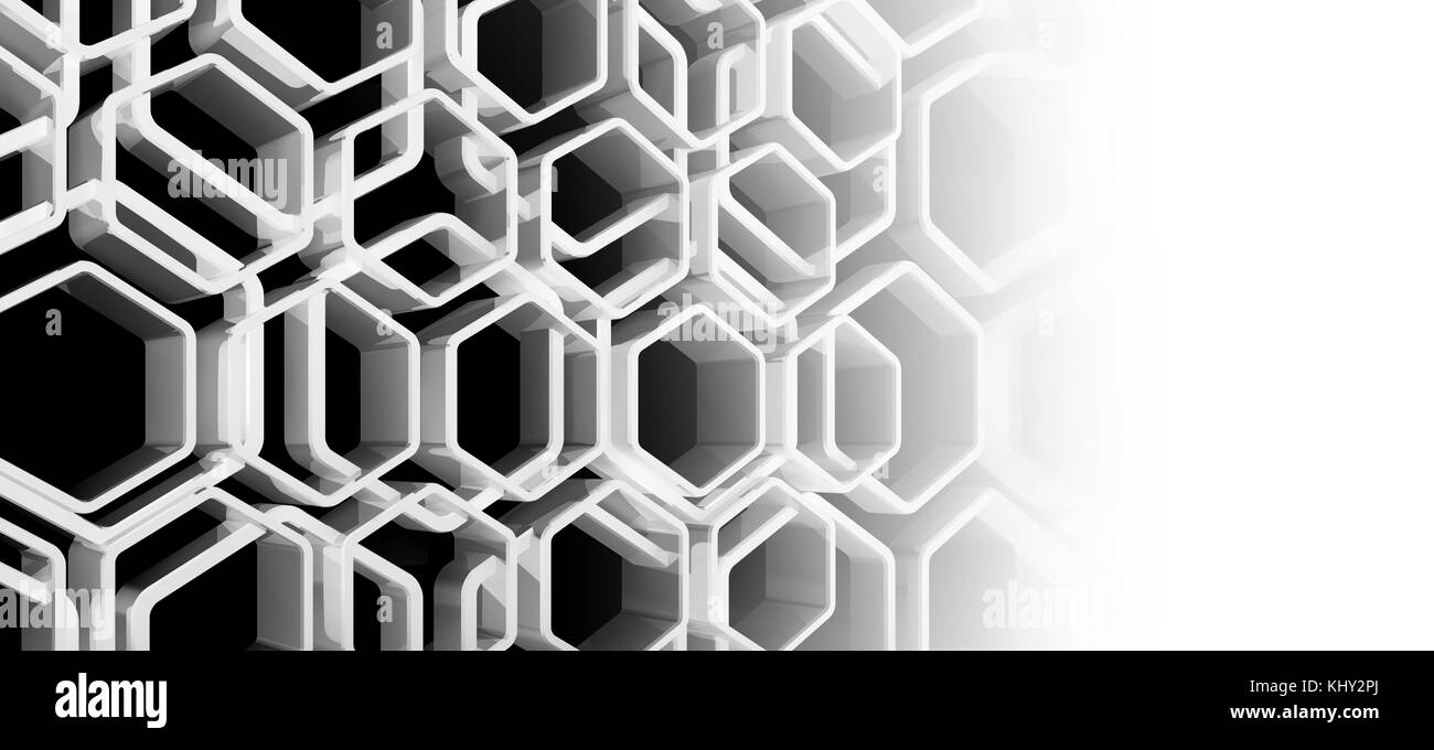 Abstract sfondo a nido d'ape con copia area Spazio, 3D render illustrazione Foto Stock