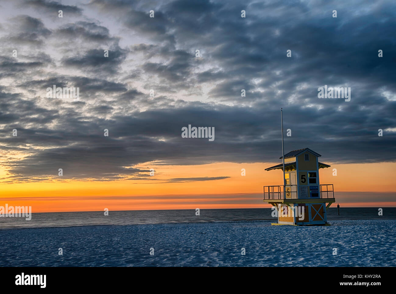 Clearwater Beach al tramonto sulla costa occidentale della Florida Foto Stock