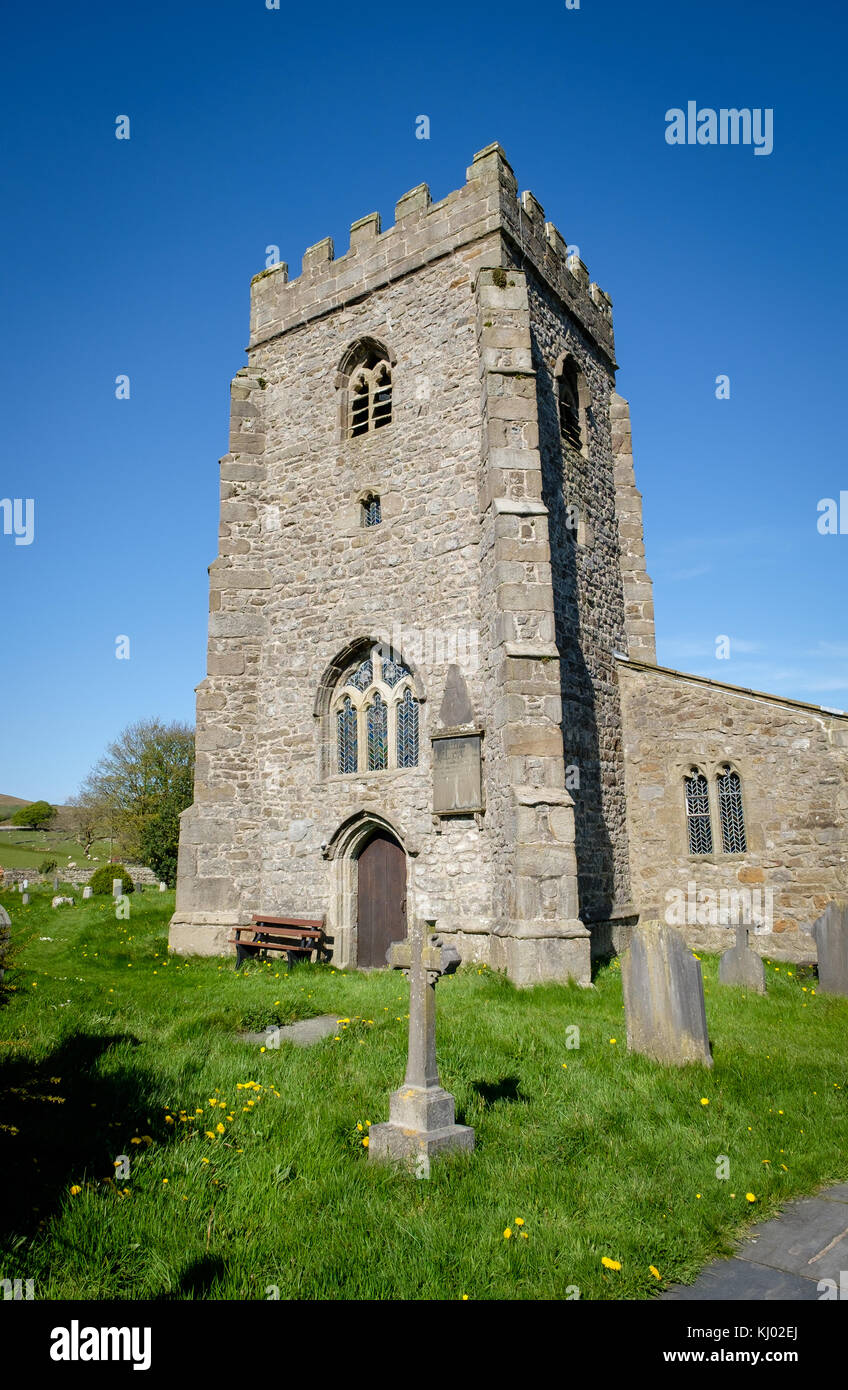St Oswald è la Chiesa, Horton in Ribblesdale, Yorkshire Dales Foto Stock
