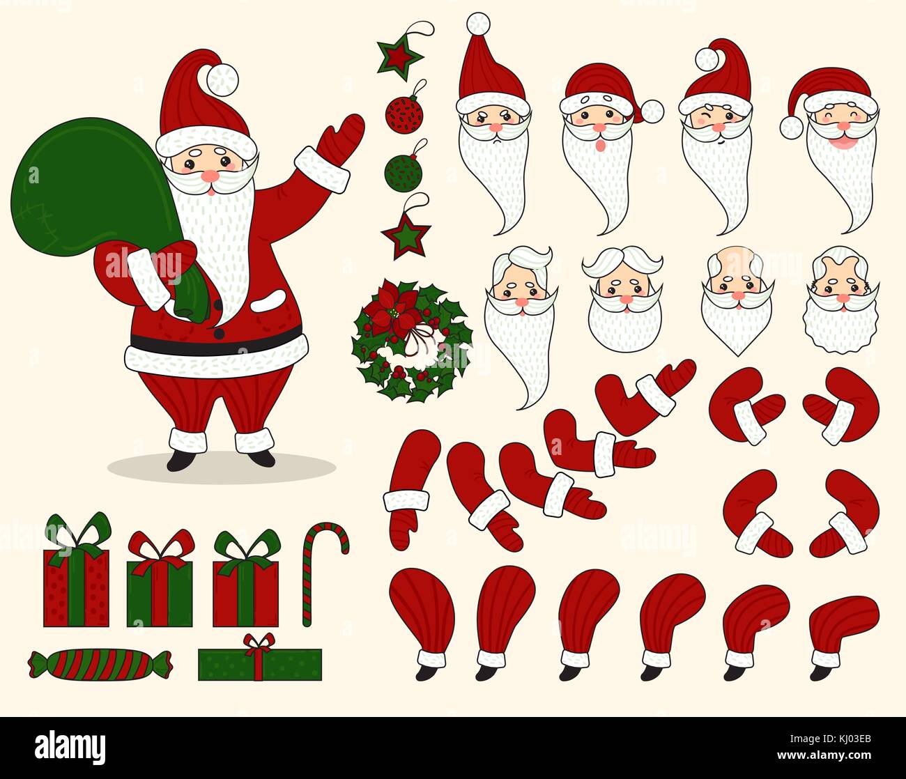 Santa Claus character set di animazione Illustrazione Vettoriale