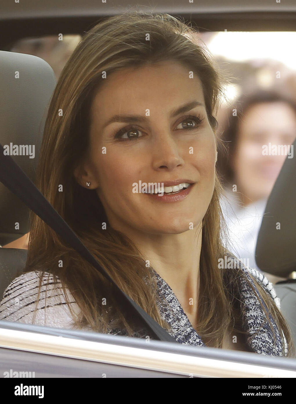 PALMA DI MAIORCA, SPAGNA - 20 APRILE: Reali di Spagna - Principessa Letizia di Spagna, Principe Felipe di Spagna, Regina Sofia di Spagna, Principessa Sofia di Spagna, Principessa Leonor di Spagna, il re Juan Carlos di Spagna e la principessa Elena di Spagna partecipano alla messa di Pasqua nella cattedrale di Palma di Maiorca il 20 aprile 2014 a Palma di Maiorca, Spagna. Persone: Principessa Letizia di Spagna Foto Stock