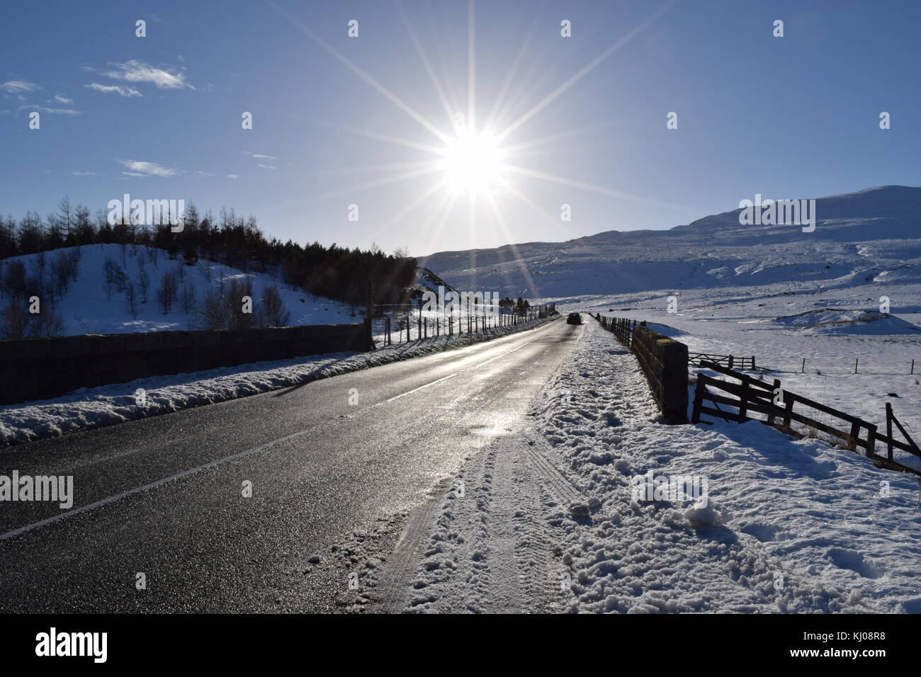 Scena di neve in perthshire Foto Stock