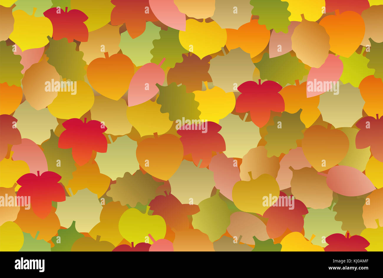 Foglie di autunno - seamless sfondo modello di fogliame. illustrazione su sfondo bianco. Foto Stock