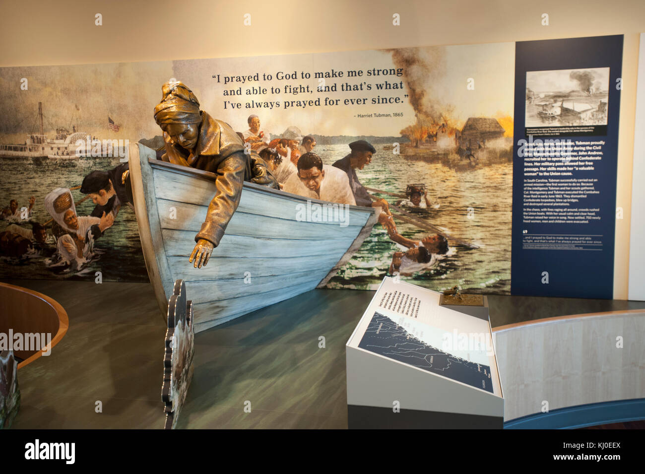Stati Uniti Maryland chiesa creek harriet tubman Underground Railroad Parco nazionale storico museo display interno Foto Stock
