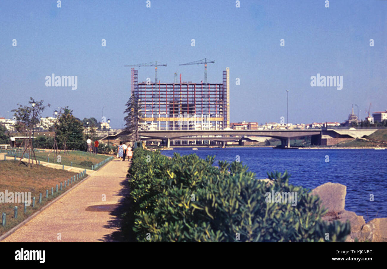 Il palazzo ENI in costruzione 1961 Foto Stock