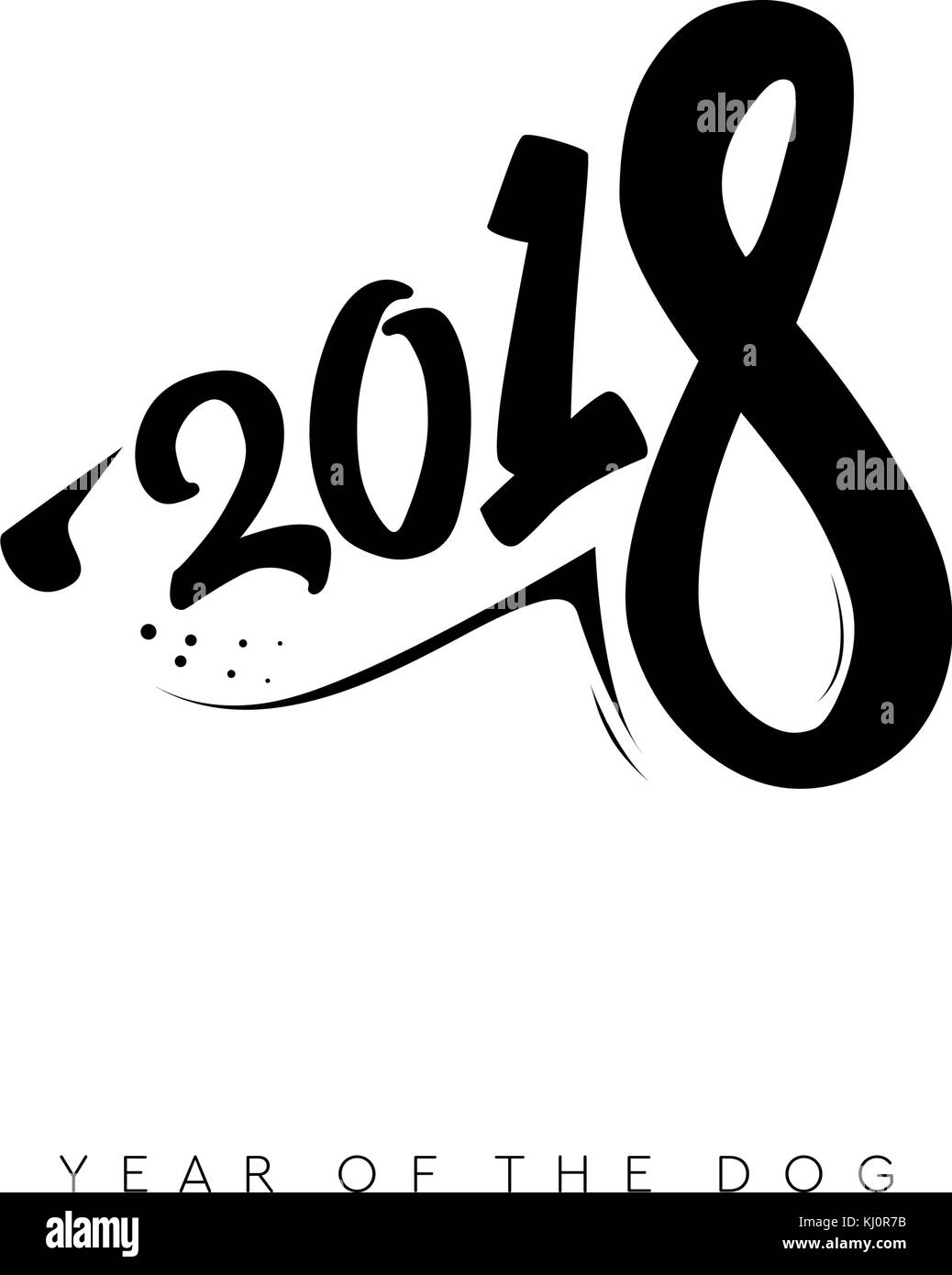 2018 Anno di cani. illustrazione vettoriale. Illustrazione Vettoriale