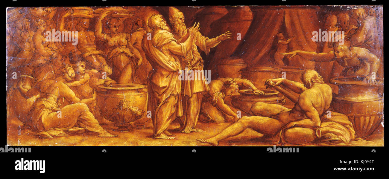 Giorgio Vasari II - La caduta della manna - Walters 371704 Foto Stock