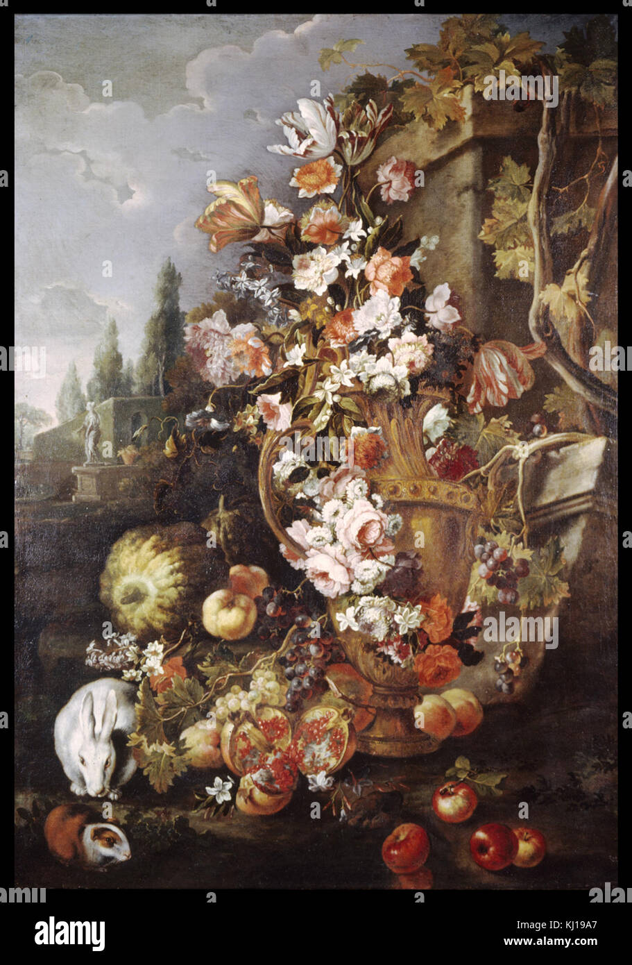 Franz Werner von Tamm - Still Life di fiori e di frutti in un giardino - Walters 371674 Foto Stock