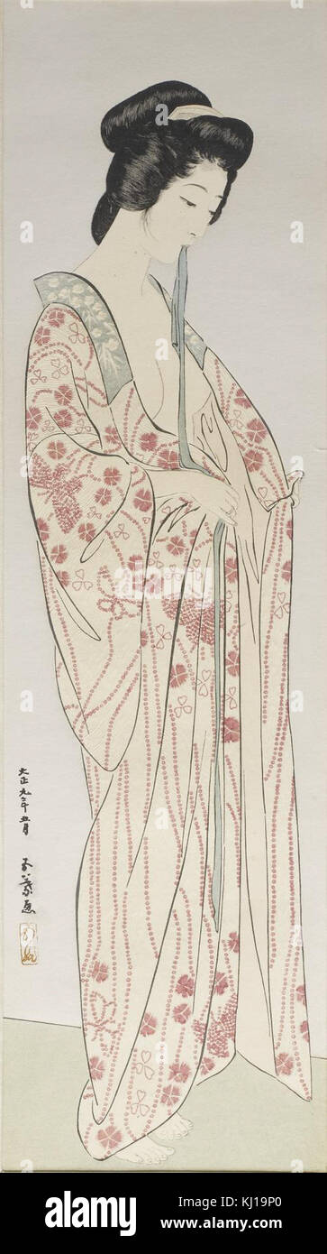 Hashiguchi Goyo - Donna medicazione in un indumento intimo lungo - Walters 95877 Foto Stock
