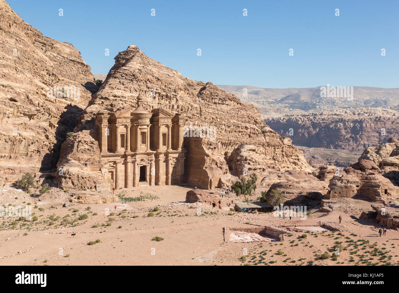 Il monastero Al Deir in Petra, Giordania Foto Stock