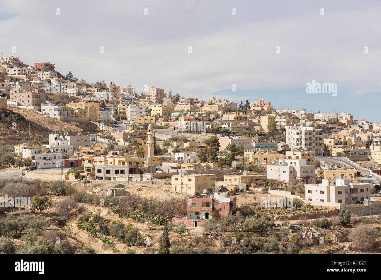 Wadi Musa, piccola cittadina vicino a Petra, Giordania Foto Stock