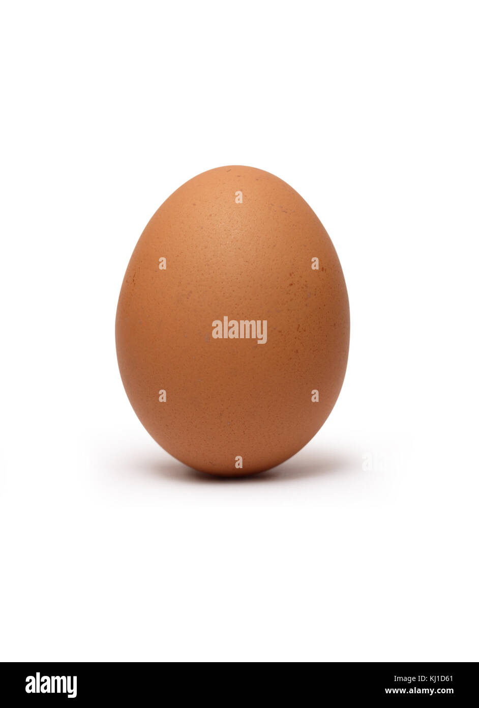 Brown di un uovo di gallina isolato su sfondo bianco con tracciato di ritaglio Foto Stock
