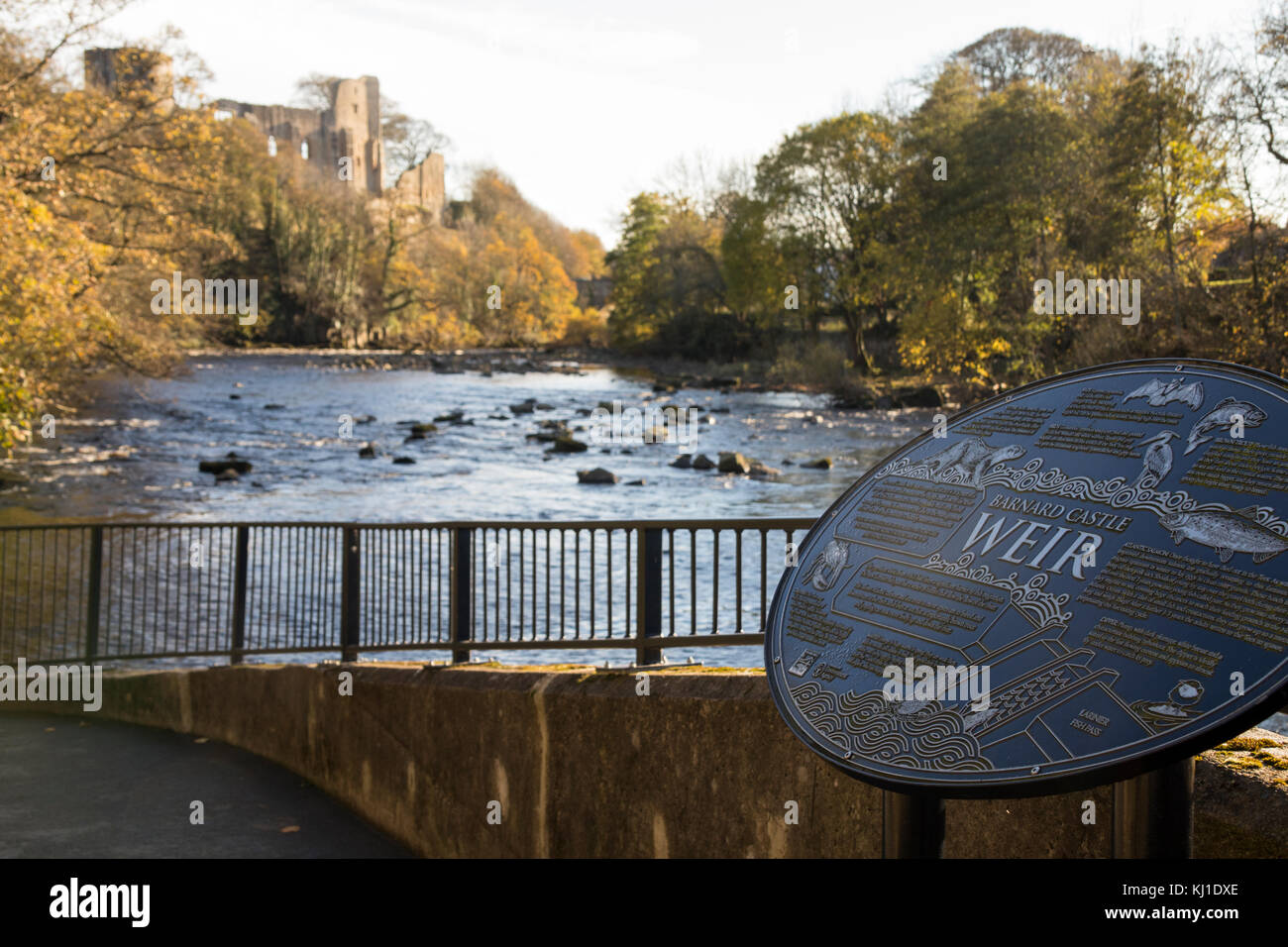 Barnard Castle in autunno Foto Stock