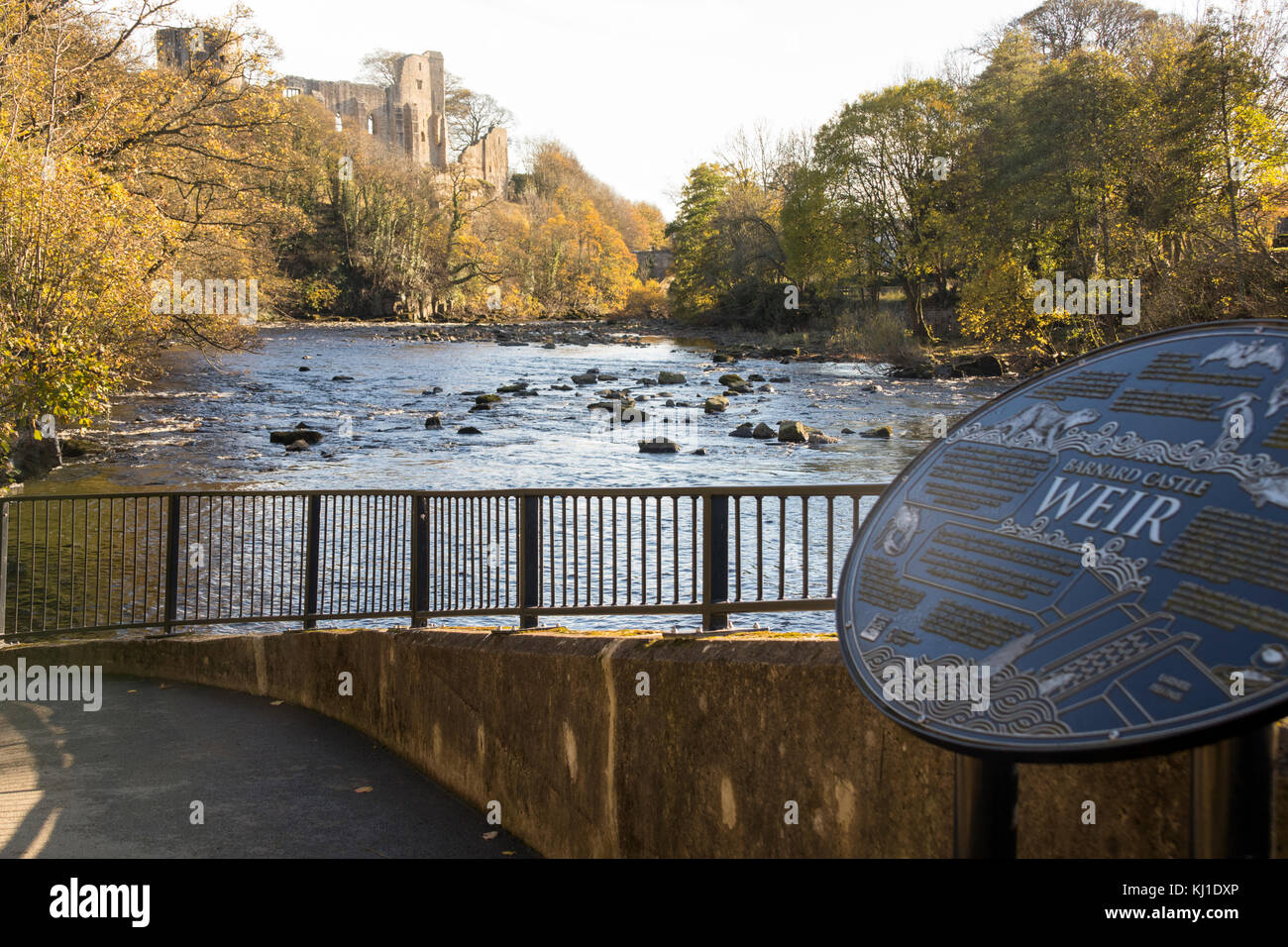 Barnard Castle in autunno Foto Stock
