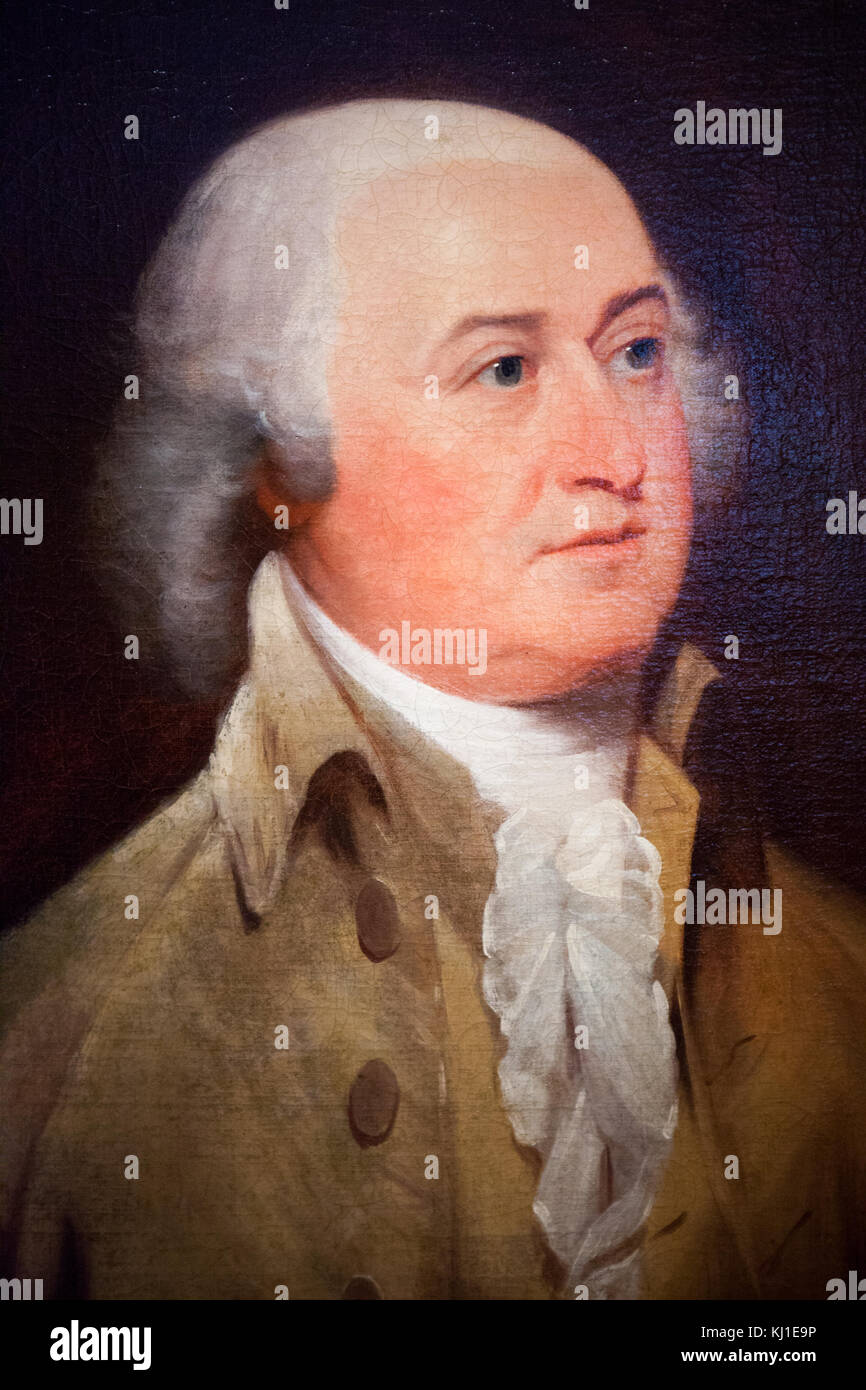 Pittura di olio del Presidente John Adams, secondo presidente degli Stati Uniti, da John Trumbull Foto Stock