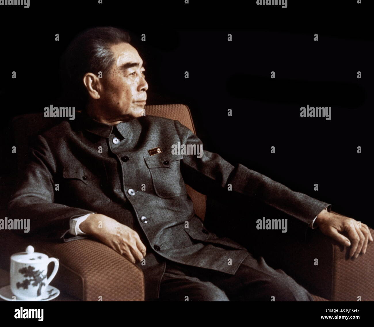 Zhou Enlai (1898 - 1976) il premier della Repubblica Popolare Cinese e serve da ottobre 1949 -dal 1976. Zhou ha aiutato la Cina a formare la politica estera e di sviluppare l'economia cinese. Foto Stock