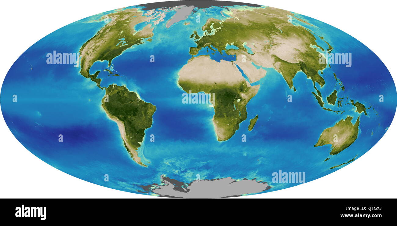 Un grafico illustrante la biosfera globale nel 2000. La biosfera noto anche come ecosphere, è la somma di tutto il mondo di tutti gli ecosistemi. la biosfera è il global sistema ecologico di integrazione di tutti gli esseri viventi e le loro relazioni, compresa la loro interazione con gli elementi della litosfera, geosfera, idrosfera e atmosfera. Foto Stock