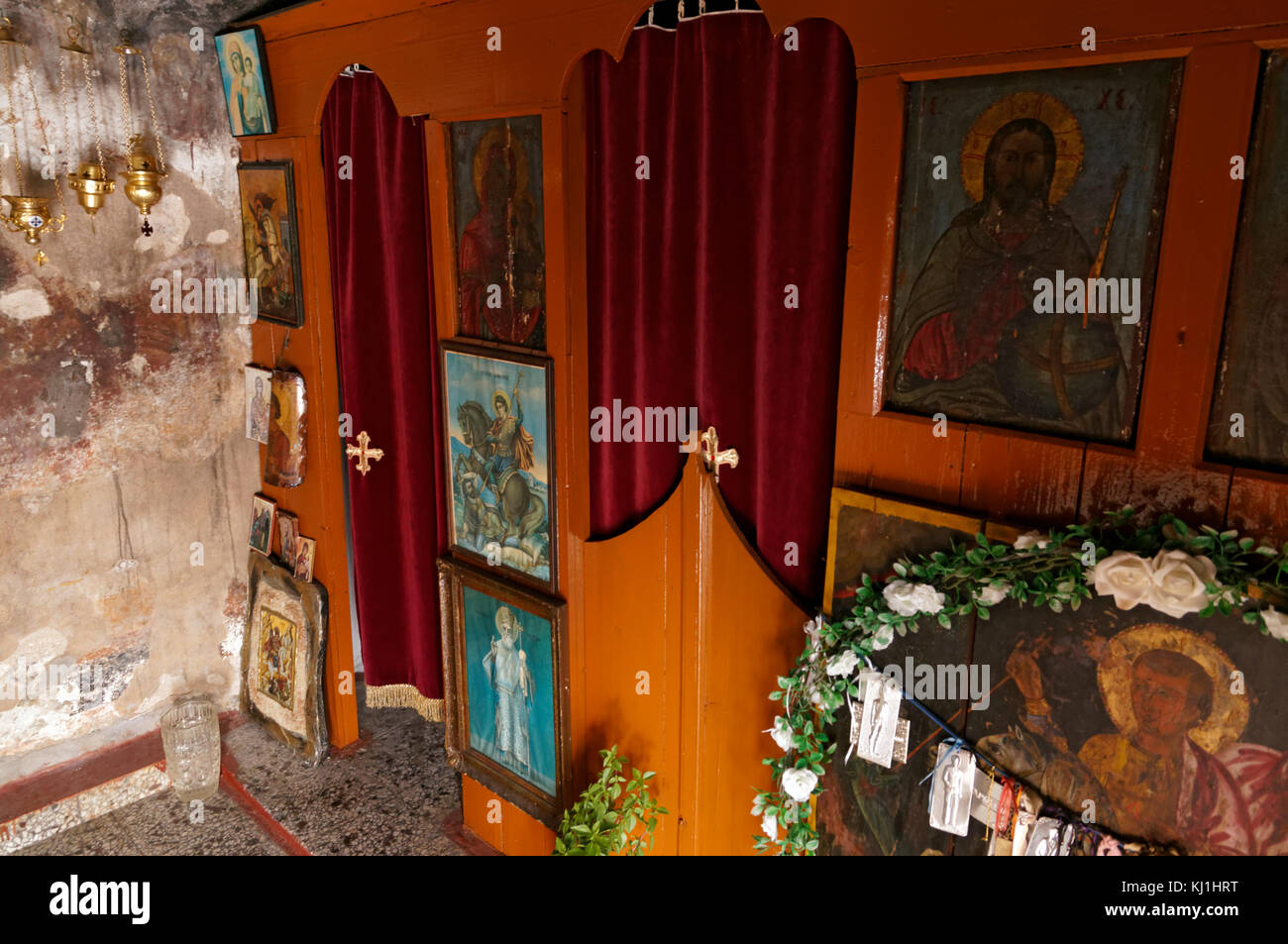 St Georges monastero, Petronas, Archangelos, RODI, DODECANNESO isole, Grecia. Foto Stock