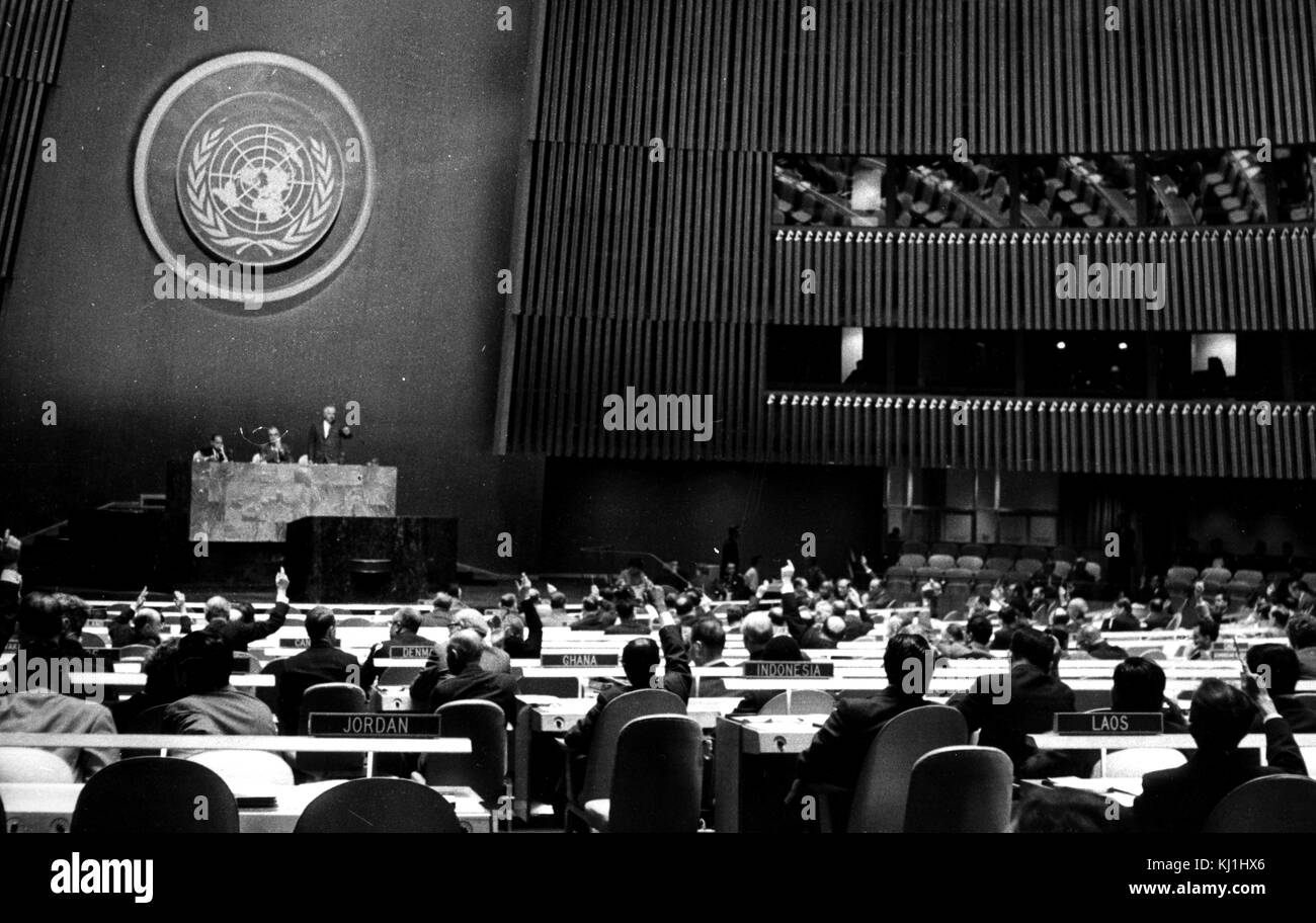 Fotografia scattata durante una sessione dell' Assemblea generale delle Nazioni Unite. In data xx secolo Foto Stock