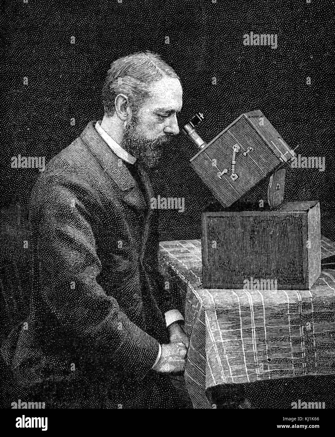 Ritratto di Frederic Eugene Ives (1856-1937) un inventore americano e aveva incaricato del laboratorio fotografico presso la Cornell University. Datata del XIX secolo Foto Stock