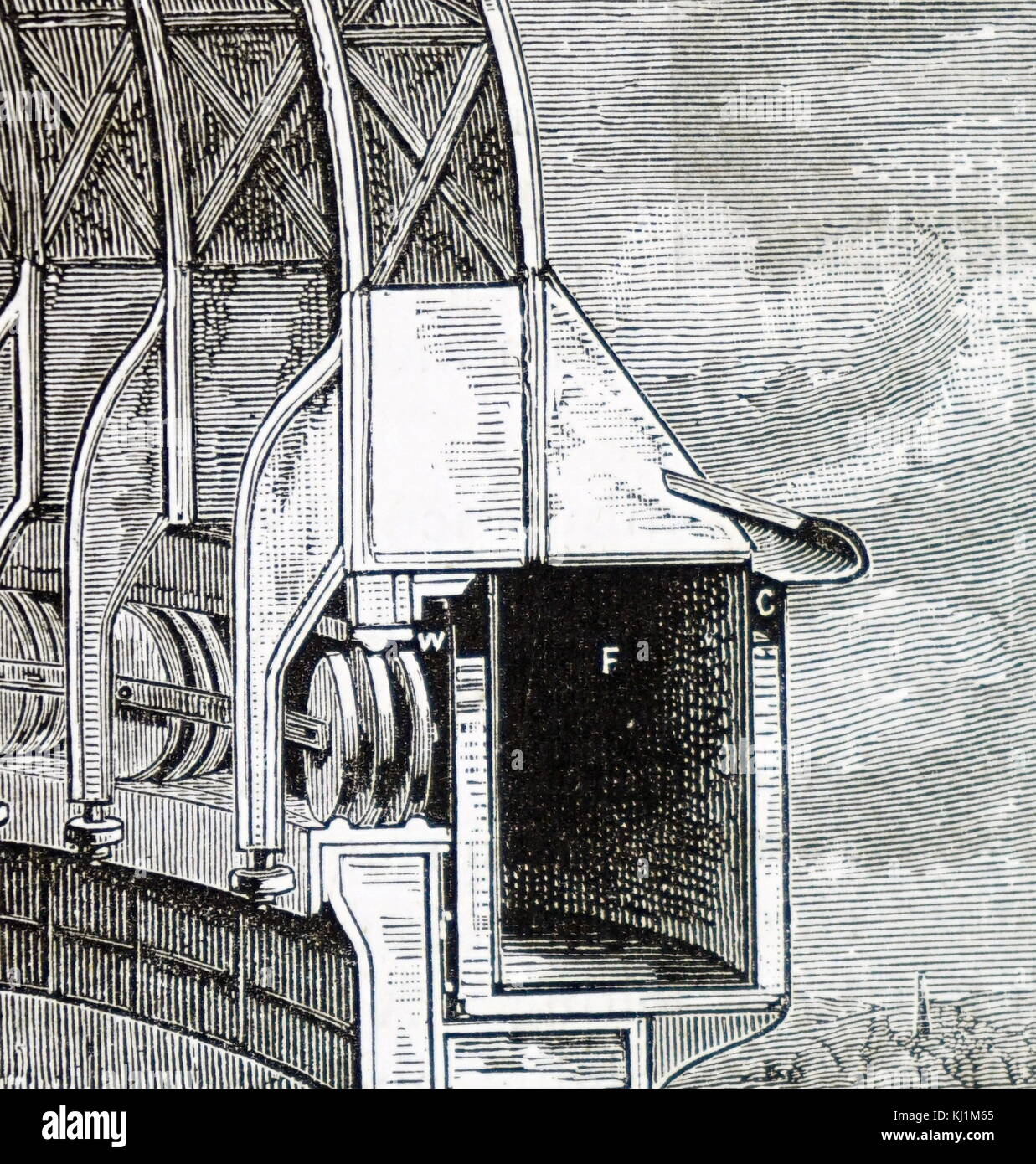 Incisione raffigurante la cupola dell'osservatorio di Nizza, un osservatorio astronomico situato a Nizza, in Francia sulla vetta del Mont Gros. La Francia. Datata del XIX secolo Foto Stock