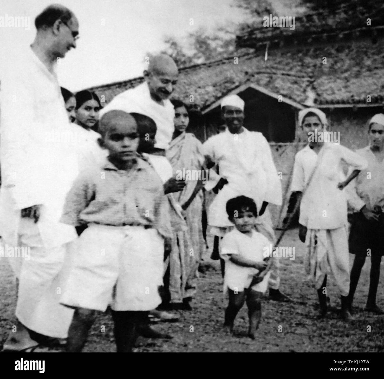 Mohandas Karamchand Gandhi 1869 - 1948), leader preminente dell'Indiano movimento di indipendenza in British-governata in India. Foto Stock