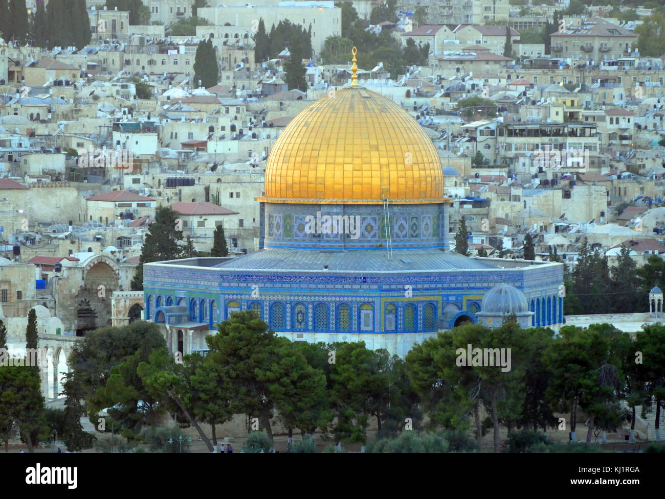 Il montaggio del Monte del Tempio e la Moschea di Omar, Gerusalemme, Israele Foto Stock