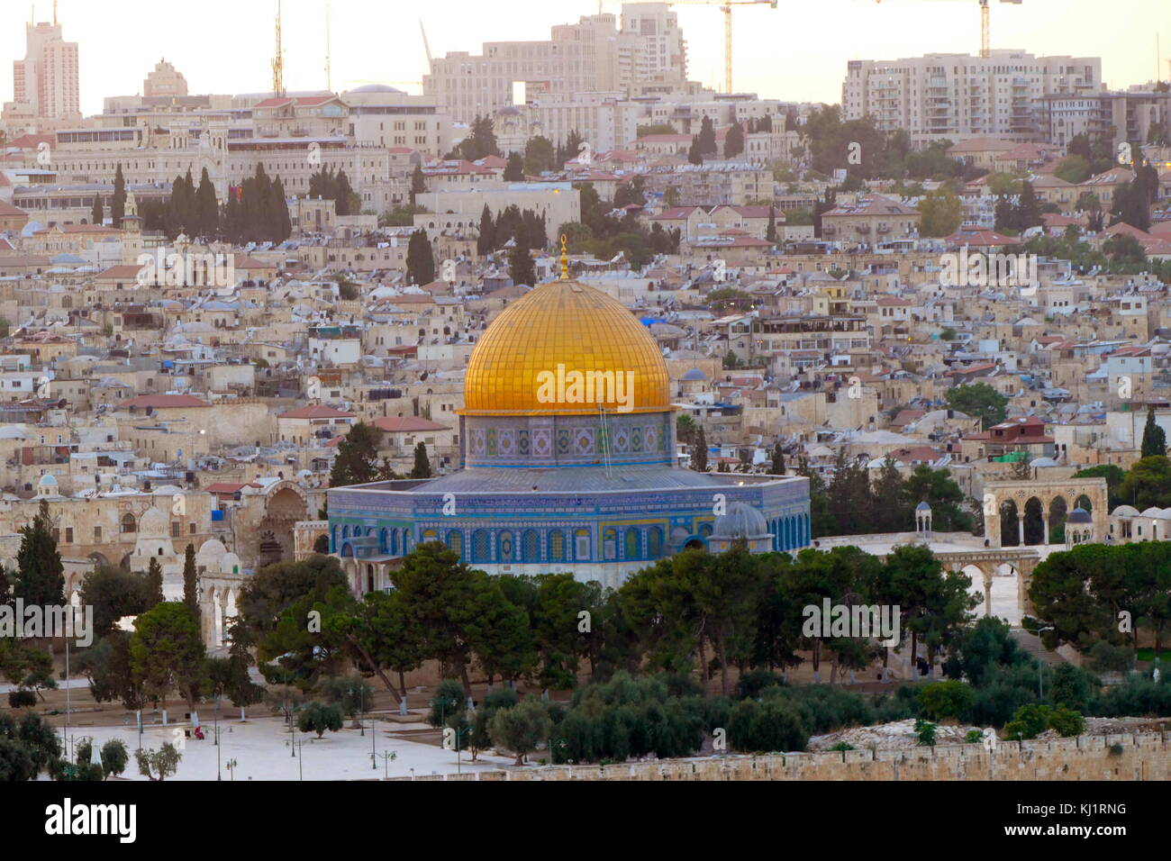 Il montaggio del Monte del Tempio e la Moschea di Omar, Gerusalemme, Israele Foto Stock
