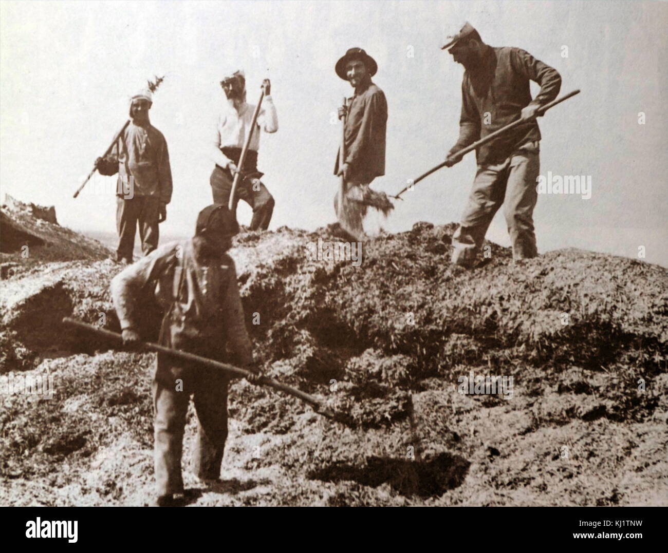 Fotografia dei primi Kibbutz pioneer gli agricoltori in Palestina. In data xx secolo Foto Stock