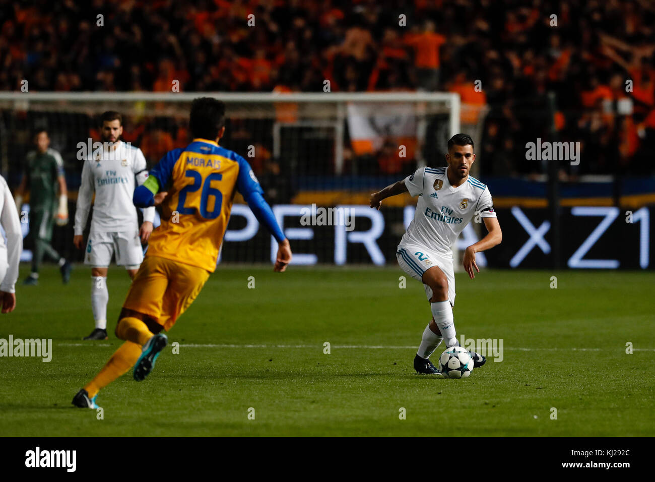 Dani Ceballos (24) del Real Madrid in player. UCL Champions League tra Bologna vs Real Madrid al GSP stadium di Nicosia, Cipro, Novembre 21, 2017 . Credito: Gtres Información más Comuniación on line, S.L./Alamy Live News Foto Stock