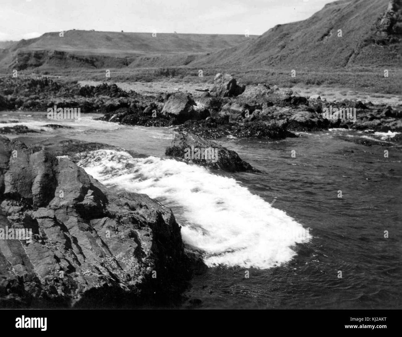 Costa dell'oceano paesaggio scenic immagine vintage Foto Stock