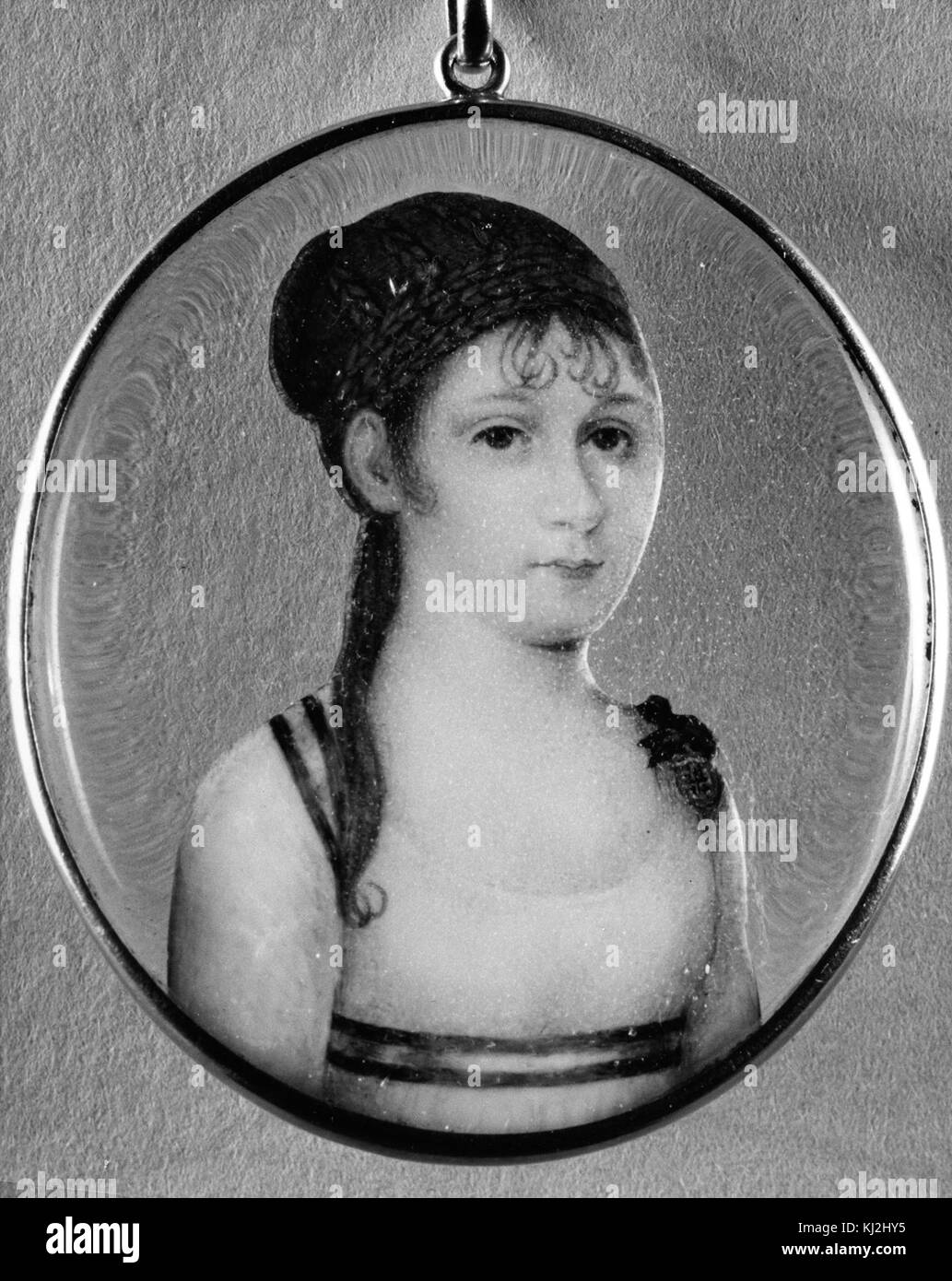 Italiano - Ritratto miniatura della Principessa Louisa Carlotta - Walters 38174 Foto Stock