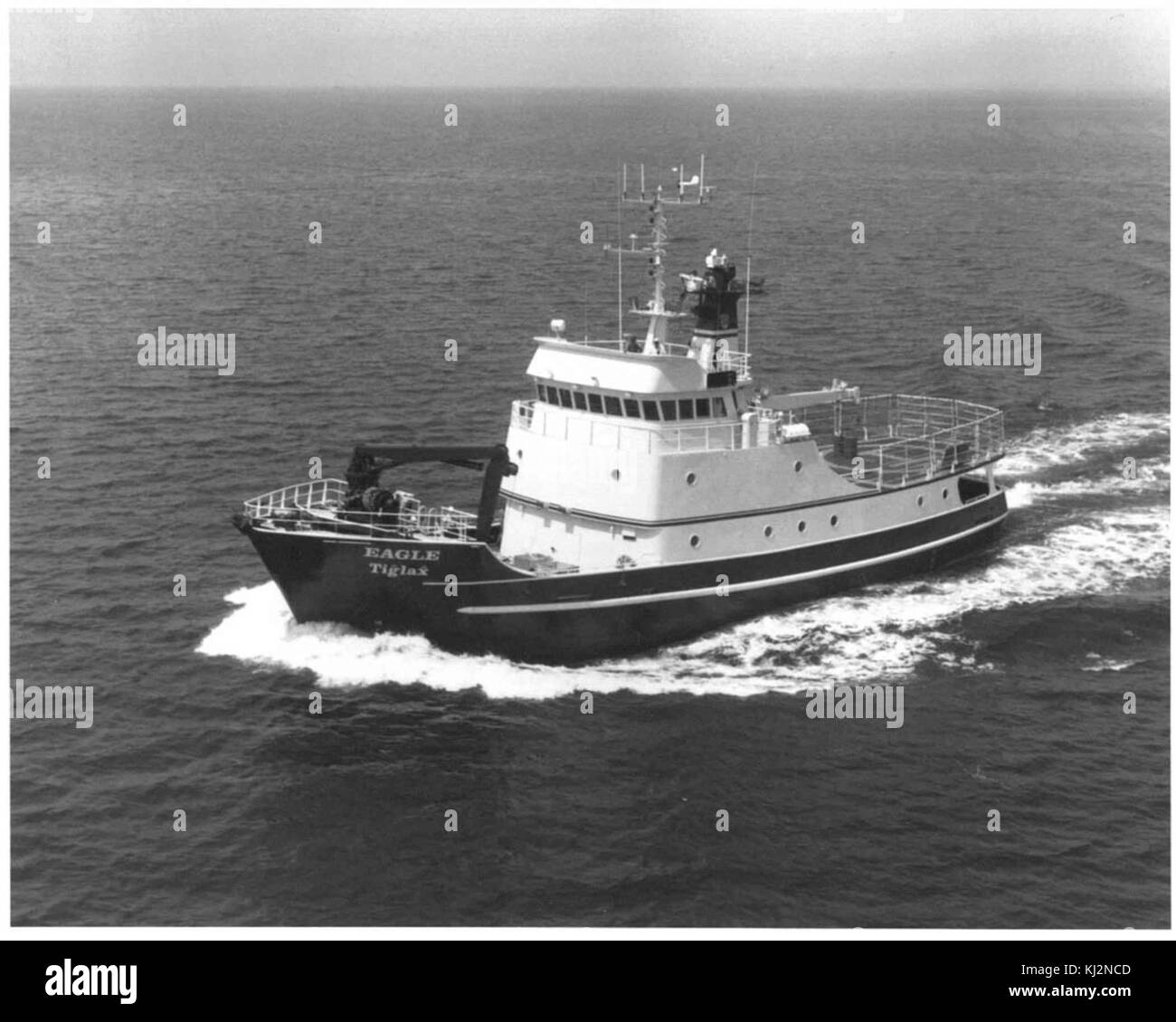 La nave di ricerca barca fotografia vintage Foto Stock