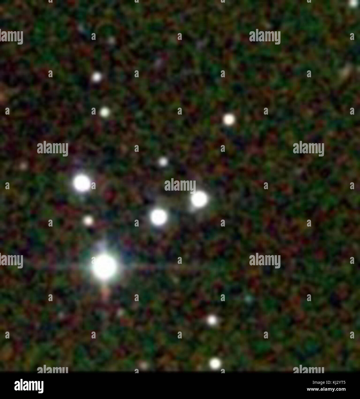 Immagine di Messier 73, un asterismo nella costellazione dell'Acquario, catturato nell'infrarosso dal sondaggio 2MASS, costituito da quattro stelle che appaiono vicine ma non sono legate gravitazionalmente. Foto Stock