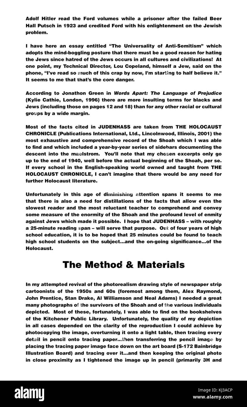 "Judenhass 54" di Dave SIM, del 2008, è una graphic novel o un'opera a fumetti che affronta eventi storici, in particolare riguardanti l'Olocausto e le sue conseguenze, come descritto attraverso la narrazione visiva. Foto Stock