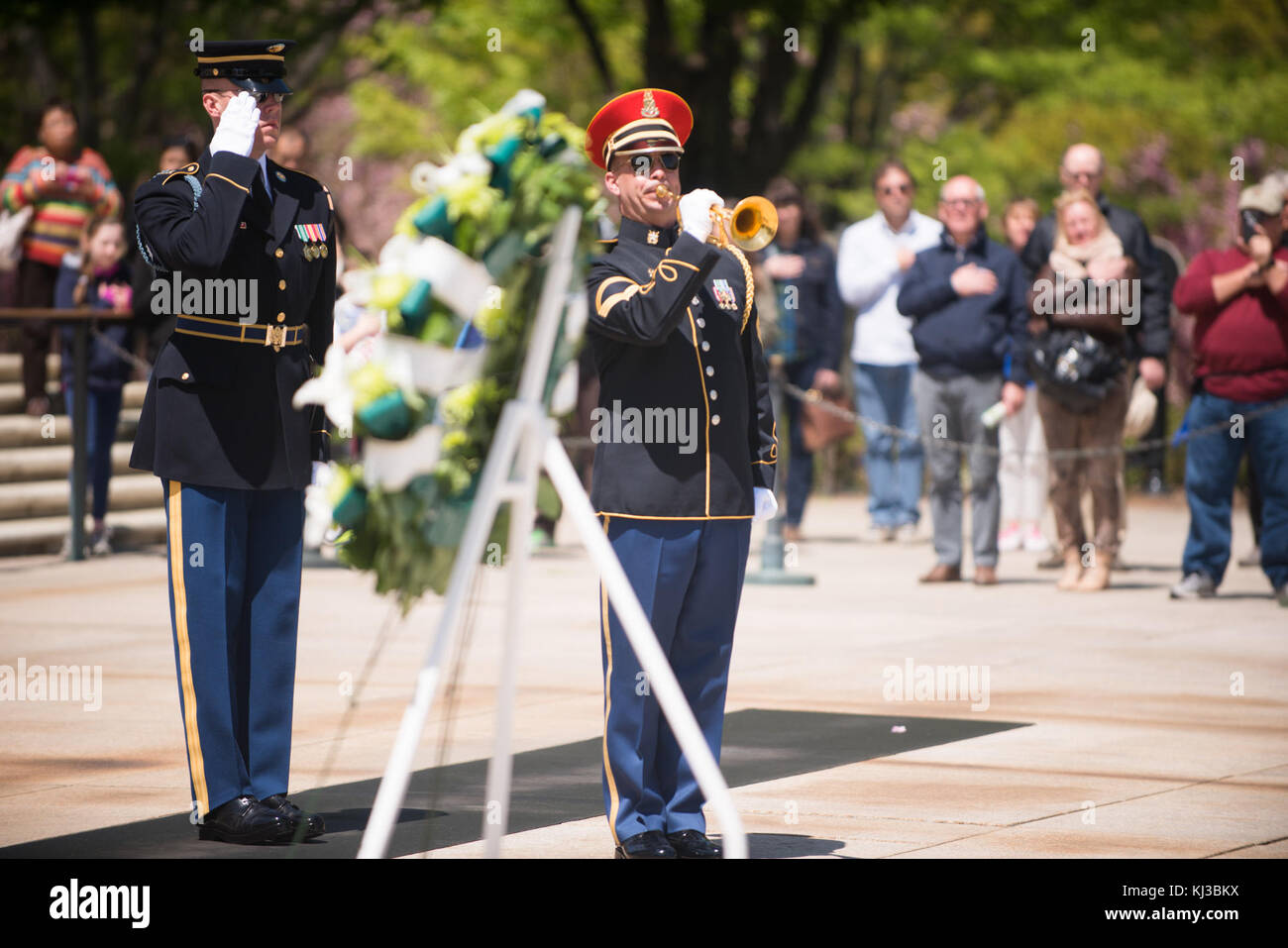 Corona-posa presso la tomba del Milite Ignoto (16636685044) Foto Stock