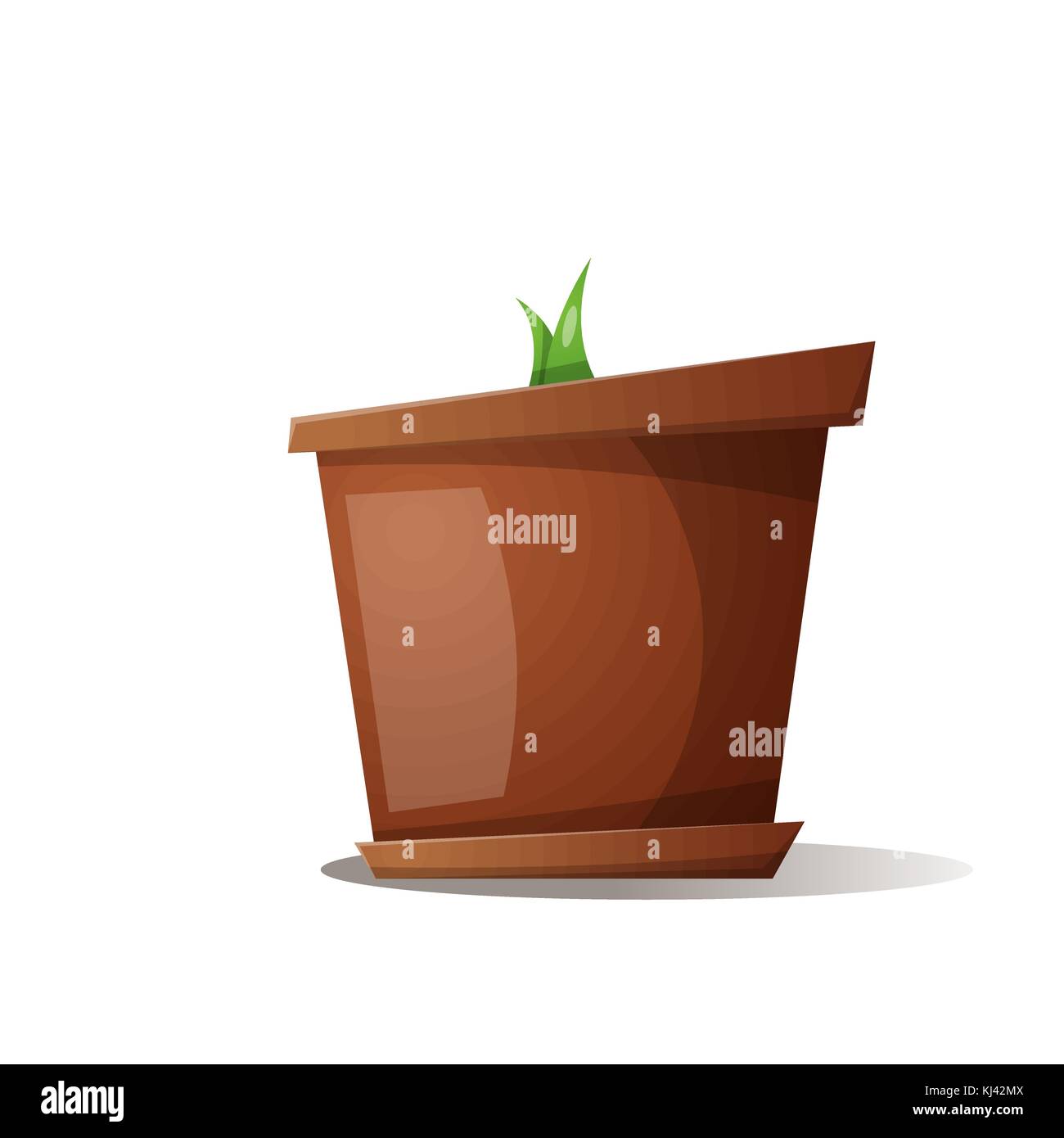 Pot, erba - cartoon illustrazione. Illustrazione Vettoriale