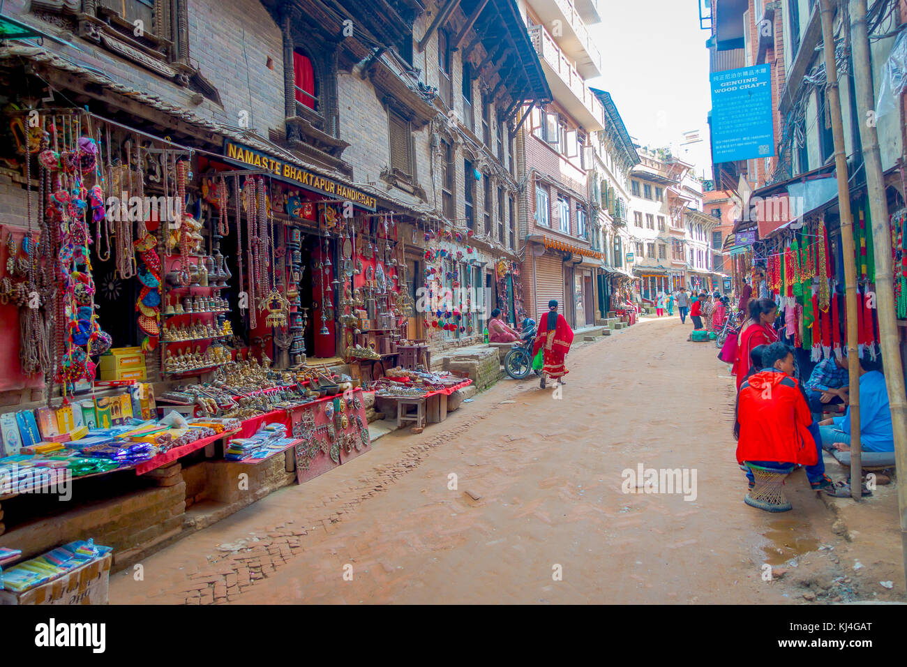 Bhaktapur, nepal - Novembre 04, 2017: bella artigianato al negozio a Durbar Square a Bhaktapur, valle di Kathmandu Foto Stock