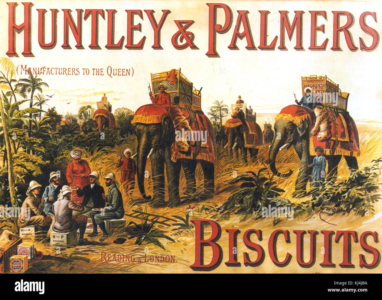 HUNTLEY & PALMERS BISCOTTI POSTER 1894 Foto Stock