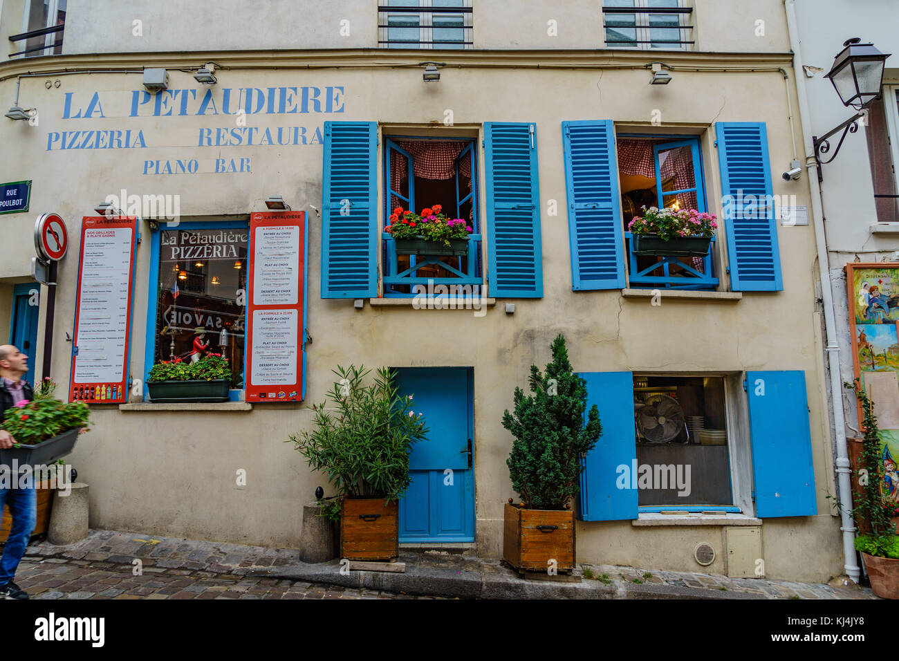 Pizzeria parigino Montmare nel distretto di Parigi, Francia Foto Stock