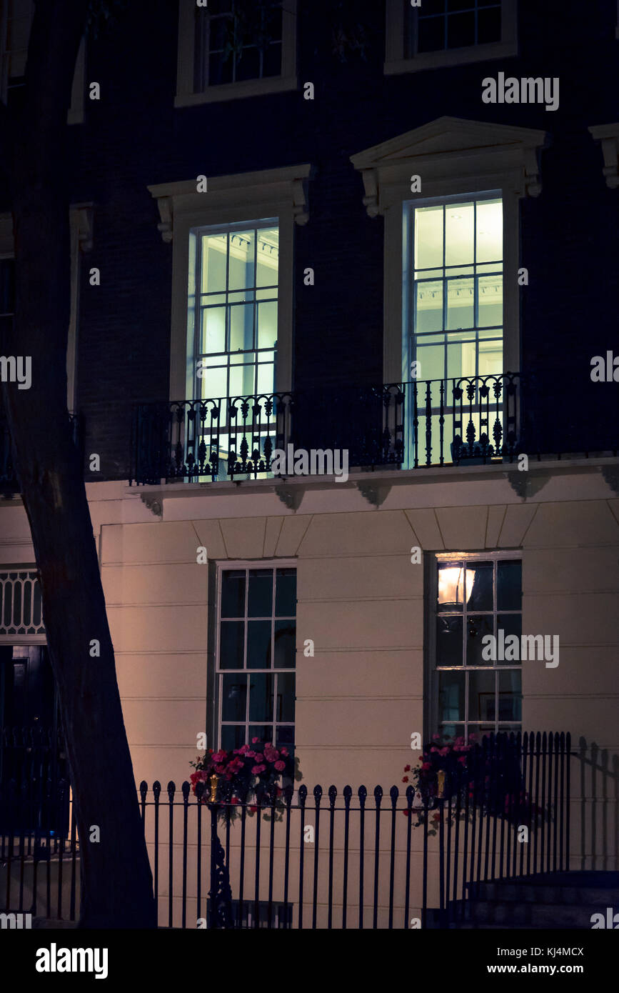 In stile georgiano terrazza townhouse, XVIII secolo, Londra, Inghilterra Foto Stock