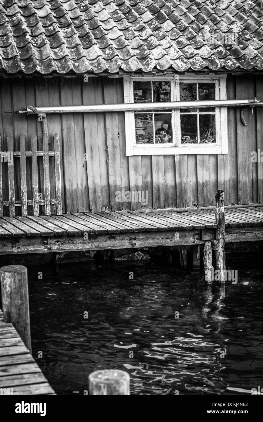 Boat House, Vaxholm, arcipelago di Stoccolma, Svezia Foto Stock