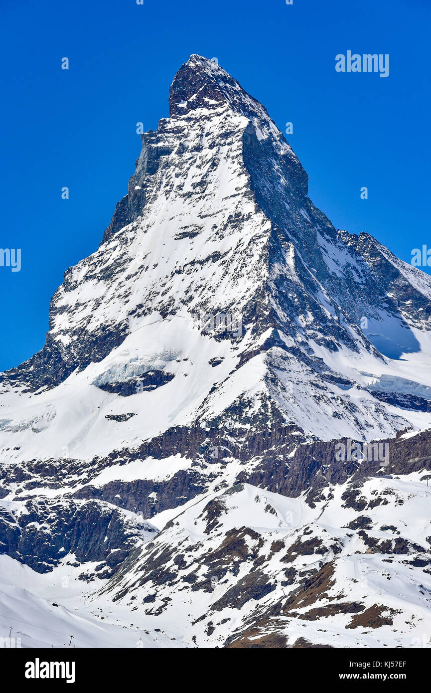 Matterhorn peak con neve, Zermatt, Svizzera Foto Stock